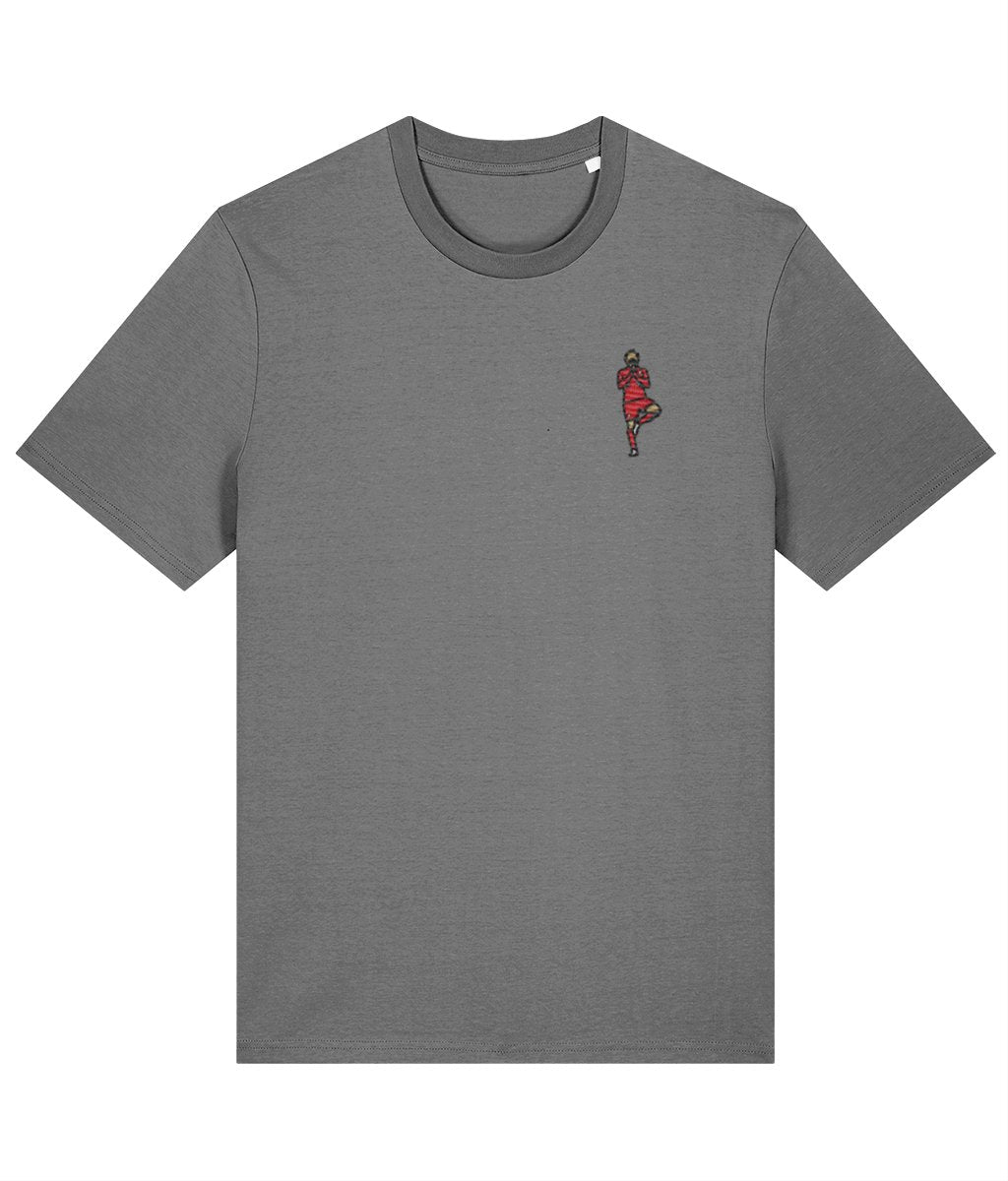 Mo Salah | 100% Organic Cotton Embroidered T-Shirt - Football Posters - Embroidered T-Shirt