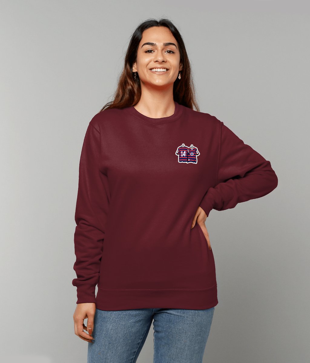 Retro NUFC Away Kit | Embroidered Sweatshirt - Football Posters - Embroidered Jumper