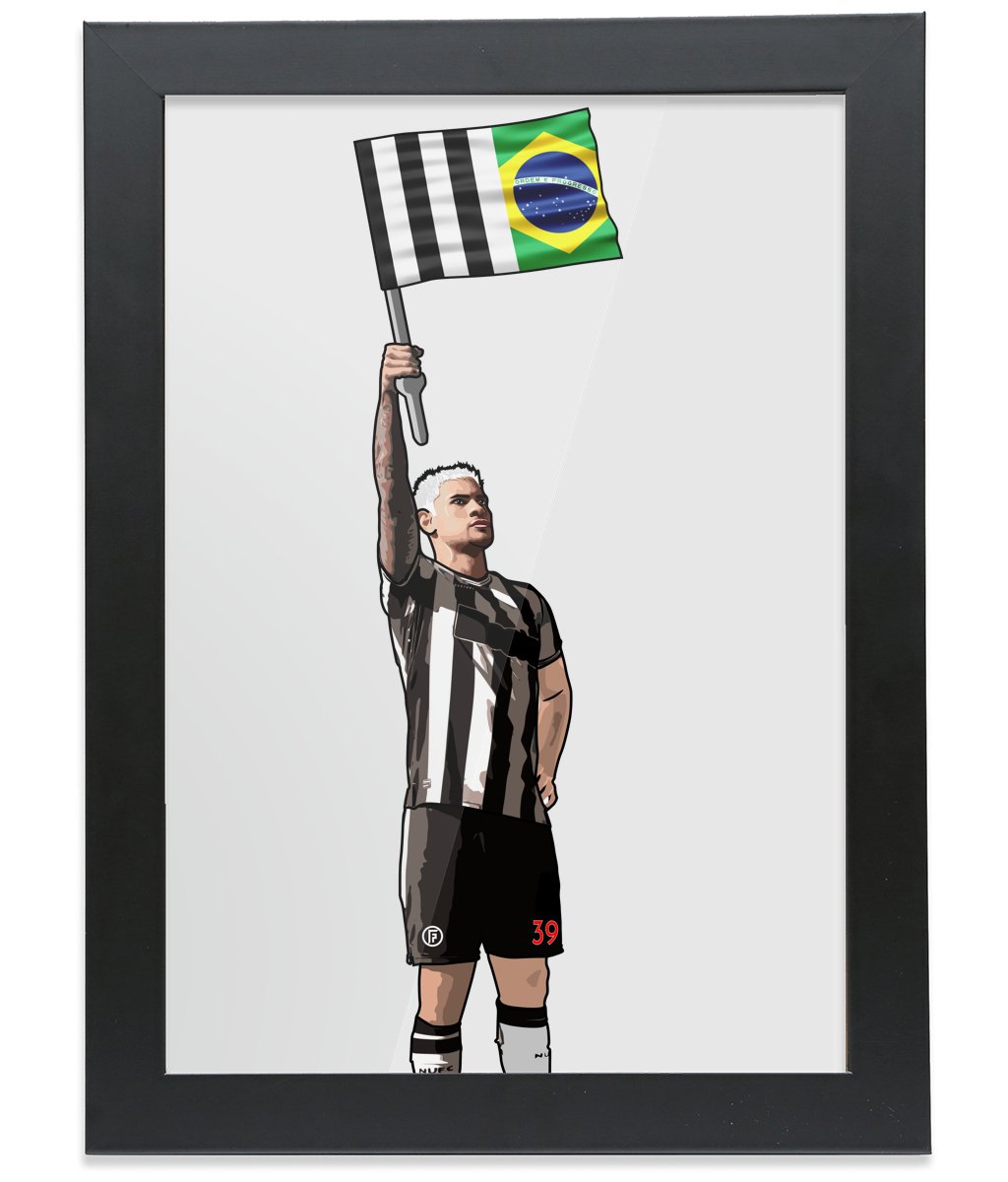 Bruno Flag | Framed A4 NUFC Print - Football Posters - Framed Prints