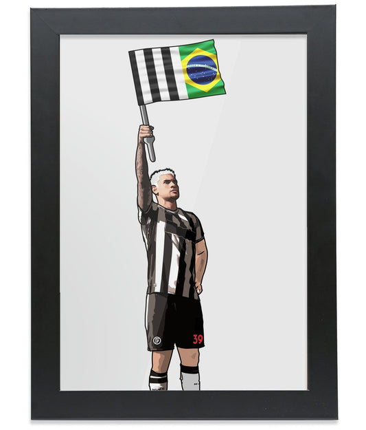Bruno Flag | Framed A4 NUFC Print - Football Posters - Framed Prints