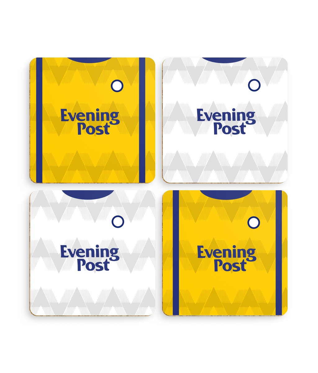 Leeds Retro Kit Collection | Coasters (Pack of 4) - Football Posters - Coasters