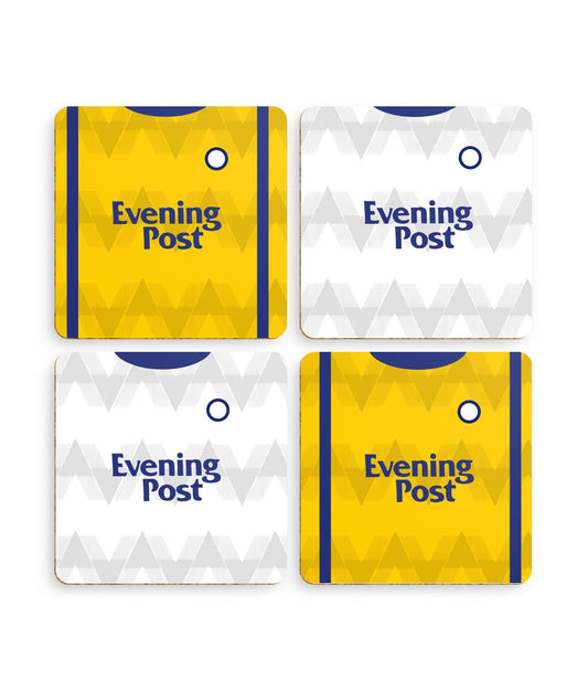 Leeds Retro Kit Collection | Coasters (Pack of 4) - Football Posters - Coasters