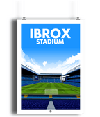 Ibrox Stadium Poster | Illustrated Art Print - Football Posters - Posters