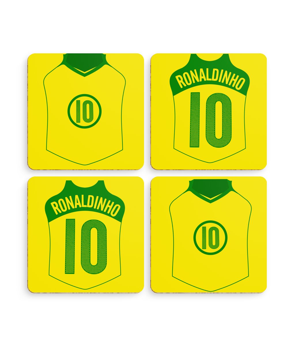 Ronaldinho Brazil 2004 | Coaster (Pack of 4) - Football Posters - Coasters