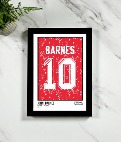 John Barnes Liverpool 89/90 (Home) | Framed Legend Print - Football Posters - Framed Legend Prints