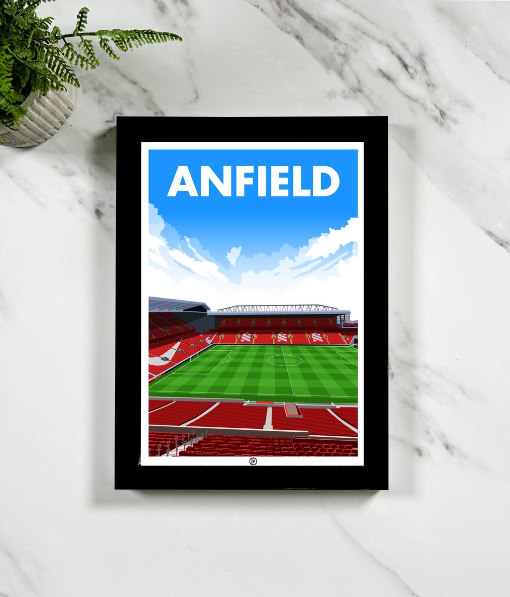 Anfield | Framed Illustrated Poster - Football Posters - Framed Prints