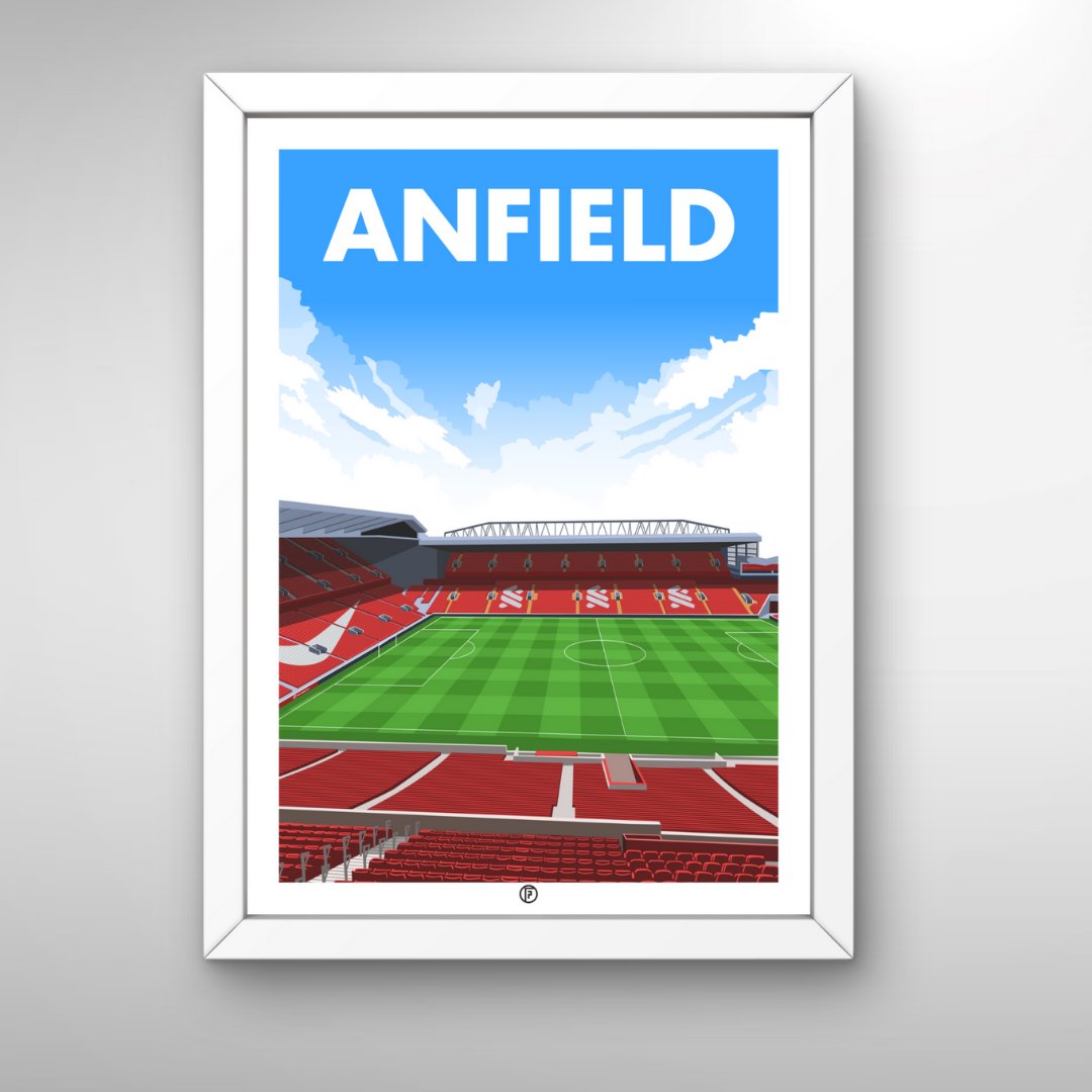 Anfield | Framed Illustrated Poster - Football Posters - Framed Prints