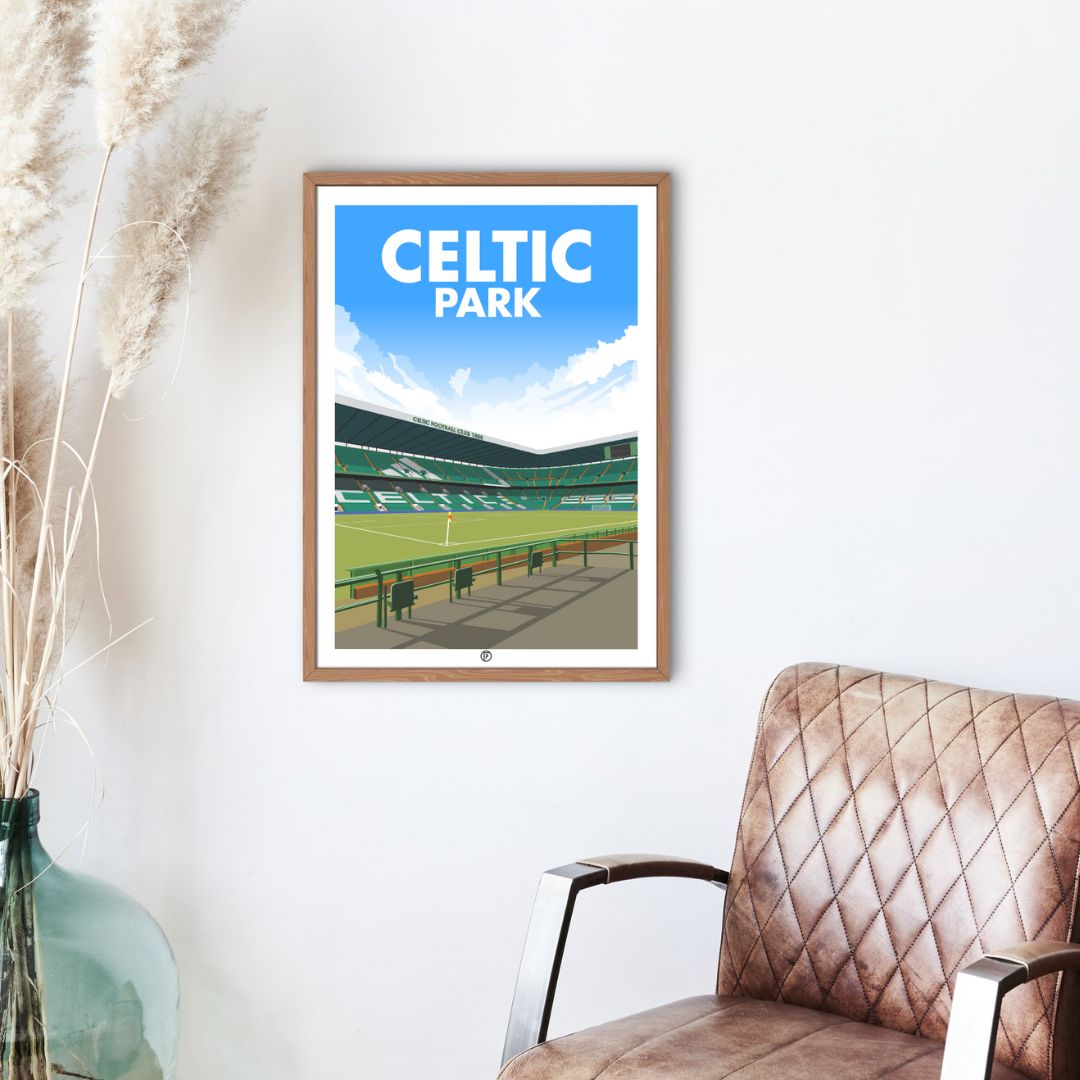 Celtic Park Poster | Illustrated Art Print - Football Posters - Posters