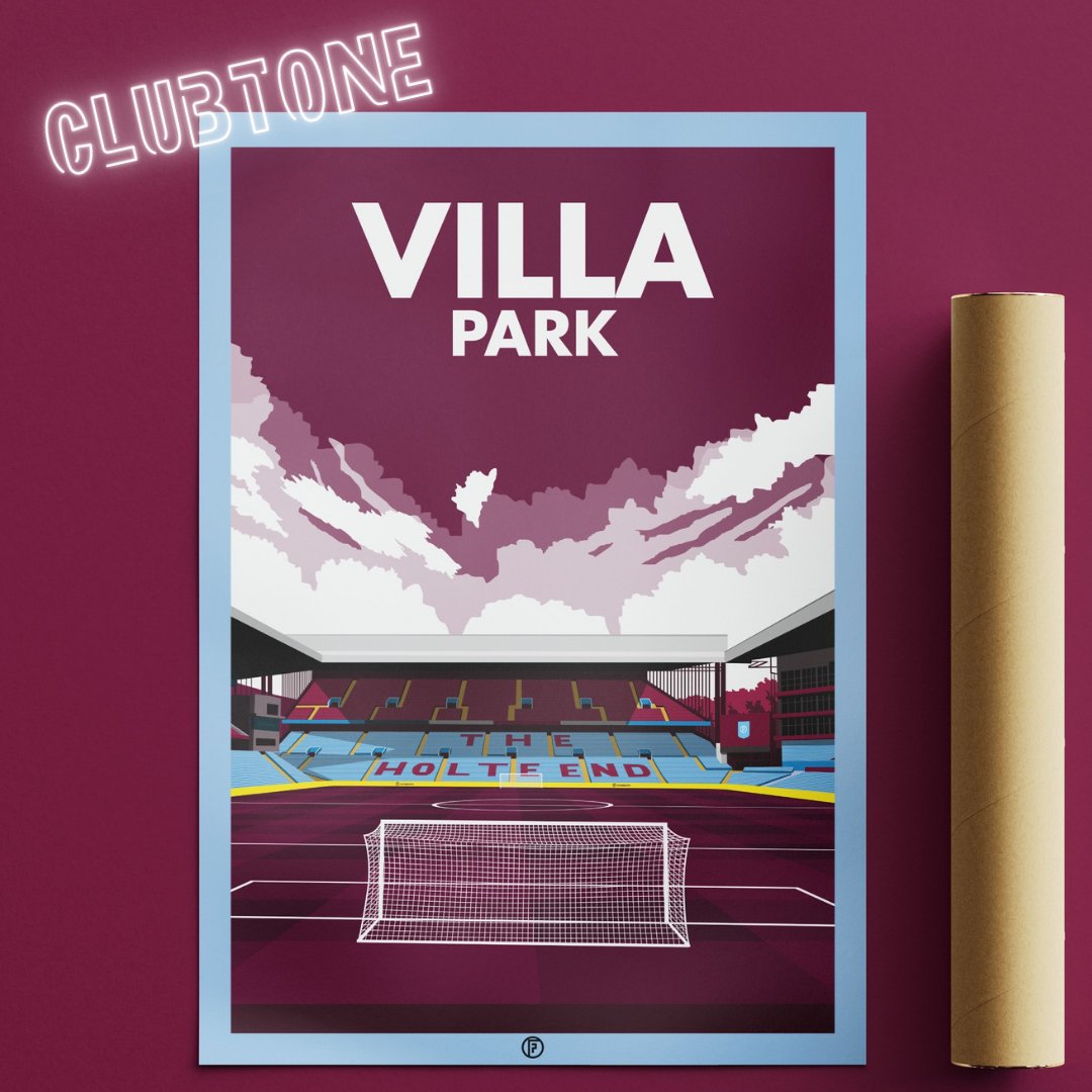 Villa Park ClubTone Poster | Illustrated Art Print - Football Posters - Posters