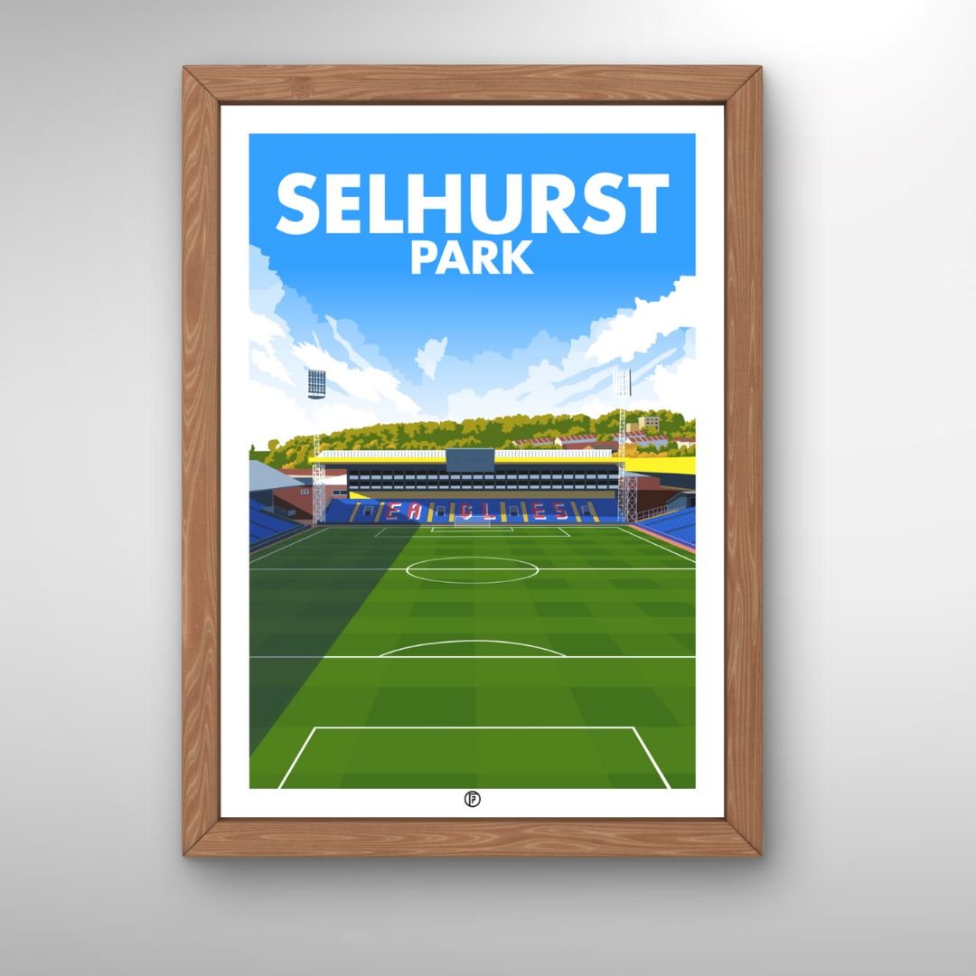 Selhurst Park | Framed Illustrated Art Print - Football Posters - Framed Prints