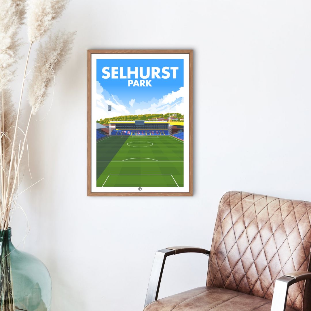 Selhurst Park | Framed Illustrated Art Print - Football Posters - Framed Prints