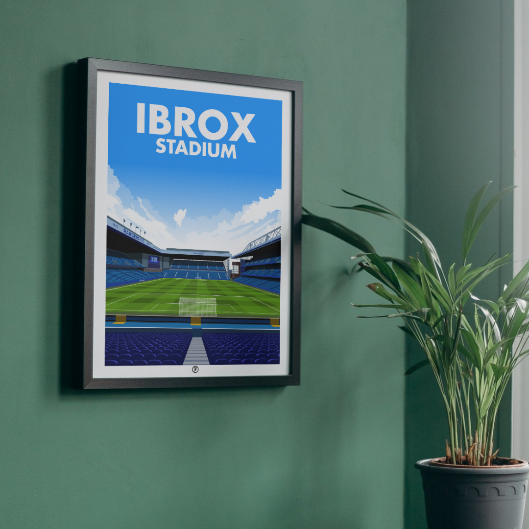 Ibrox Stadium Poster | Illustrated Art Print - Football Posters