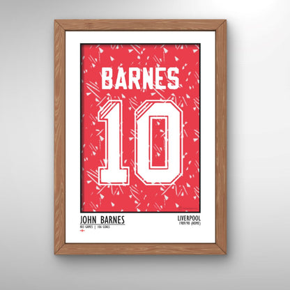 John Barnes Liverpool 89/90 (Home) | Framed Legend Print - Football Posters - Framed Legend Prints