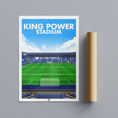 King Power Stadium | Illustrated Art Print - Football Posters - Posters