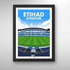 Etihad Stadium | Framed Illustrated Art Print - Football Posters - Framed Prints