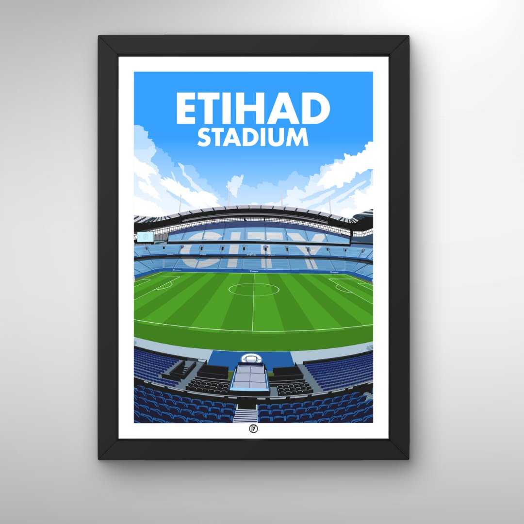 Etihad Stadium | Framed Illustrated Art Print - Football Posters - Framed Prints