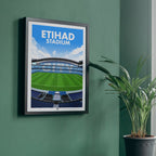 Etihad Stadium | Framed Illustrated Art Print - Football Posters - Framed Prints