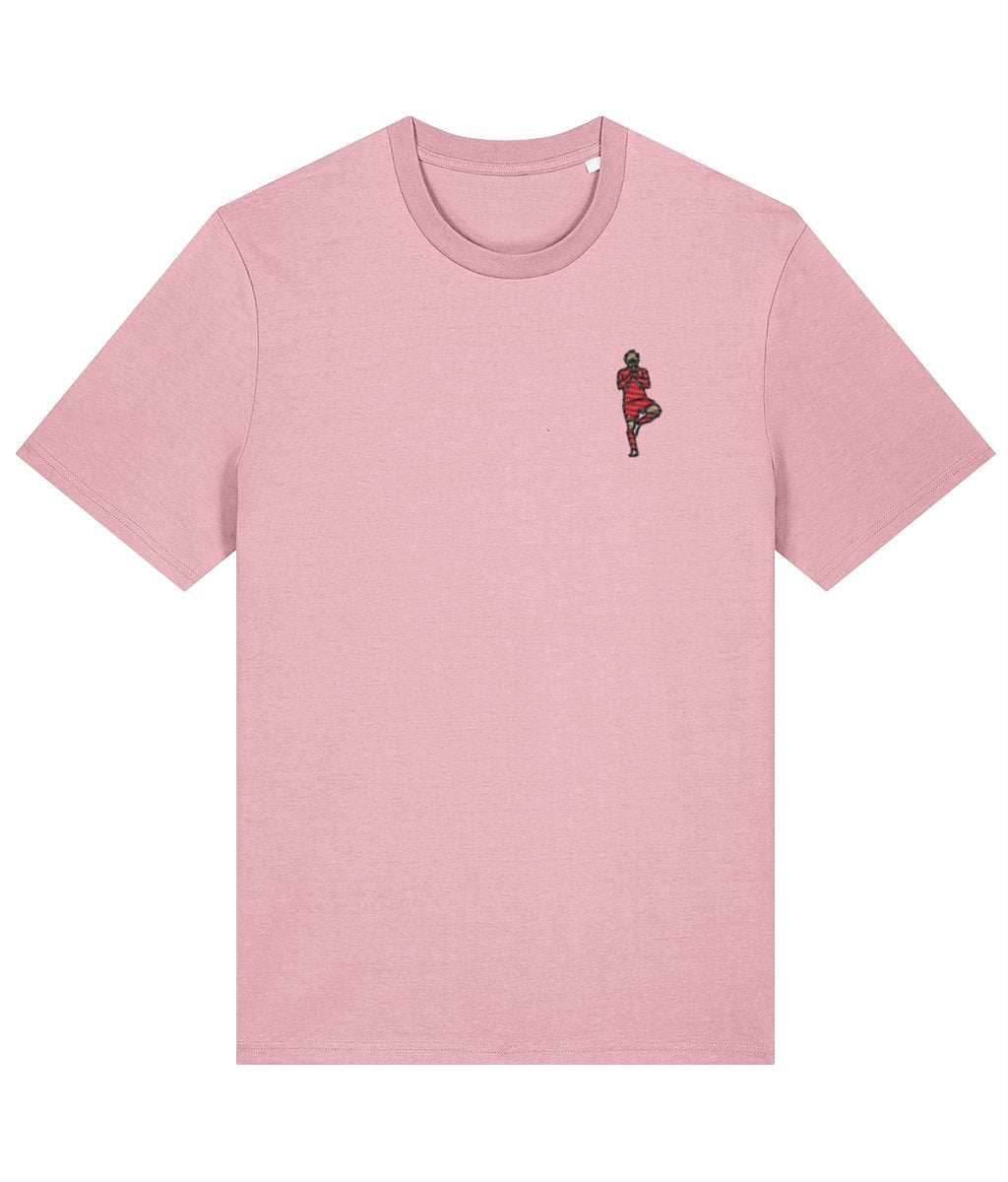Mo Salah | 100% Organic Cotton Embroidered T-Shirt - Football Posters - Embroidered T-Shirt
