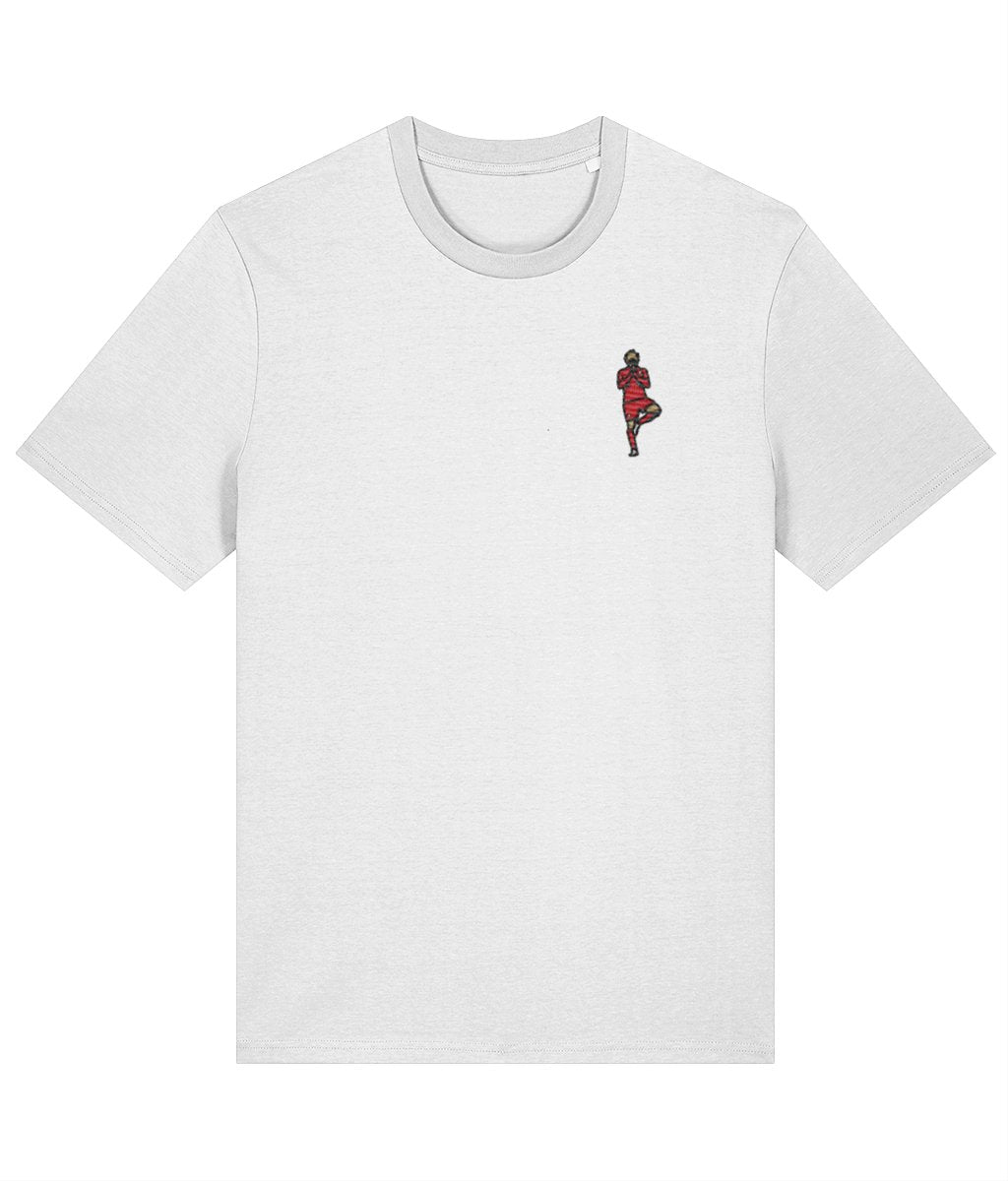Mo Salah | 100% Organic Cotton Embroidered T-Shirt - Football Posters - Embroidered T-Shirt