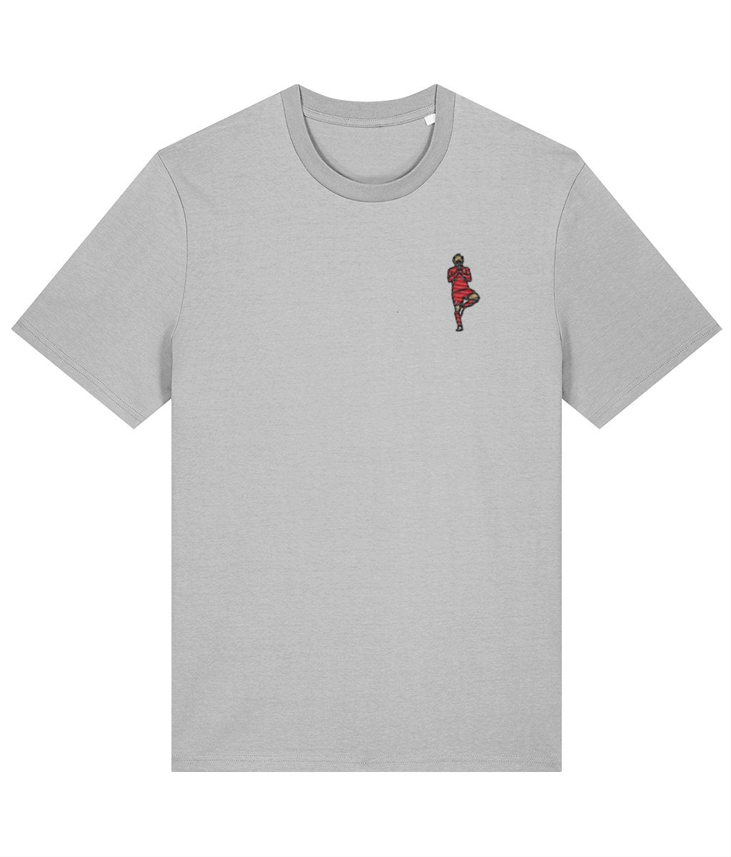 Mo Salah | 100% Organic Cotton Embroidered T-Shirt - Football Posters - Embroidered T-Shirt