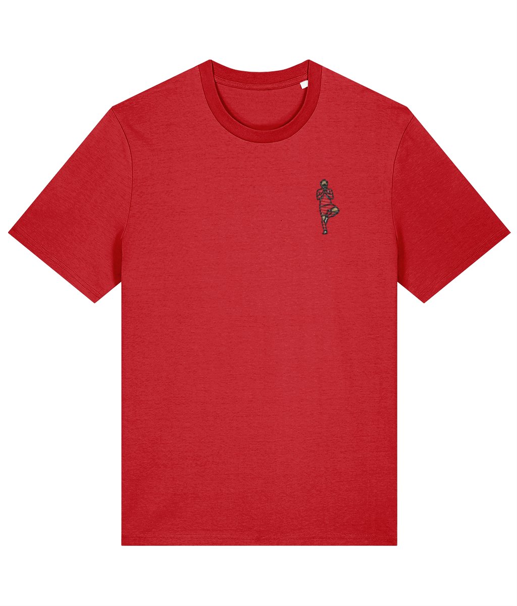 Mo Salah | 100% Organic Cotton Embroidered T-Shirt - Football Posters - Embroidered T-Shirt