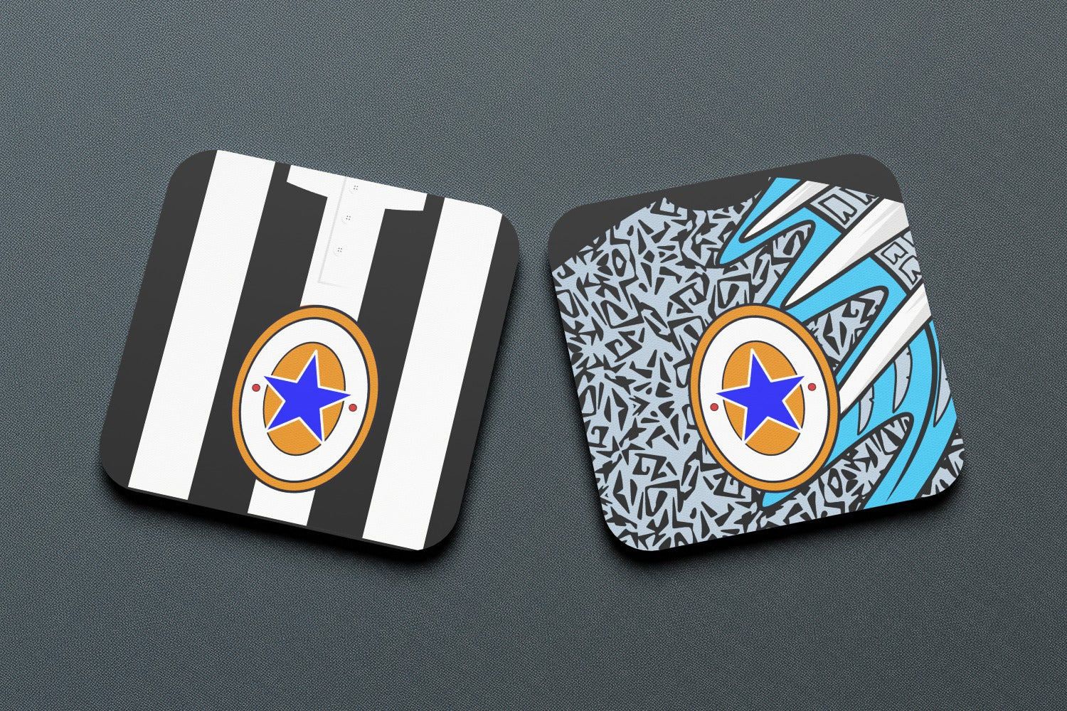 NUFC Retro Kit Collection | Coasters (Pack of 4) - Football Posters