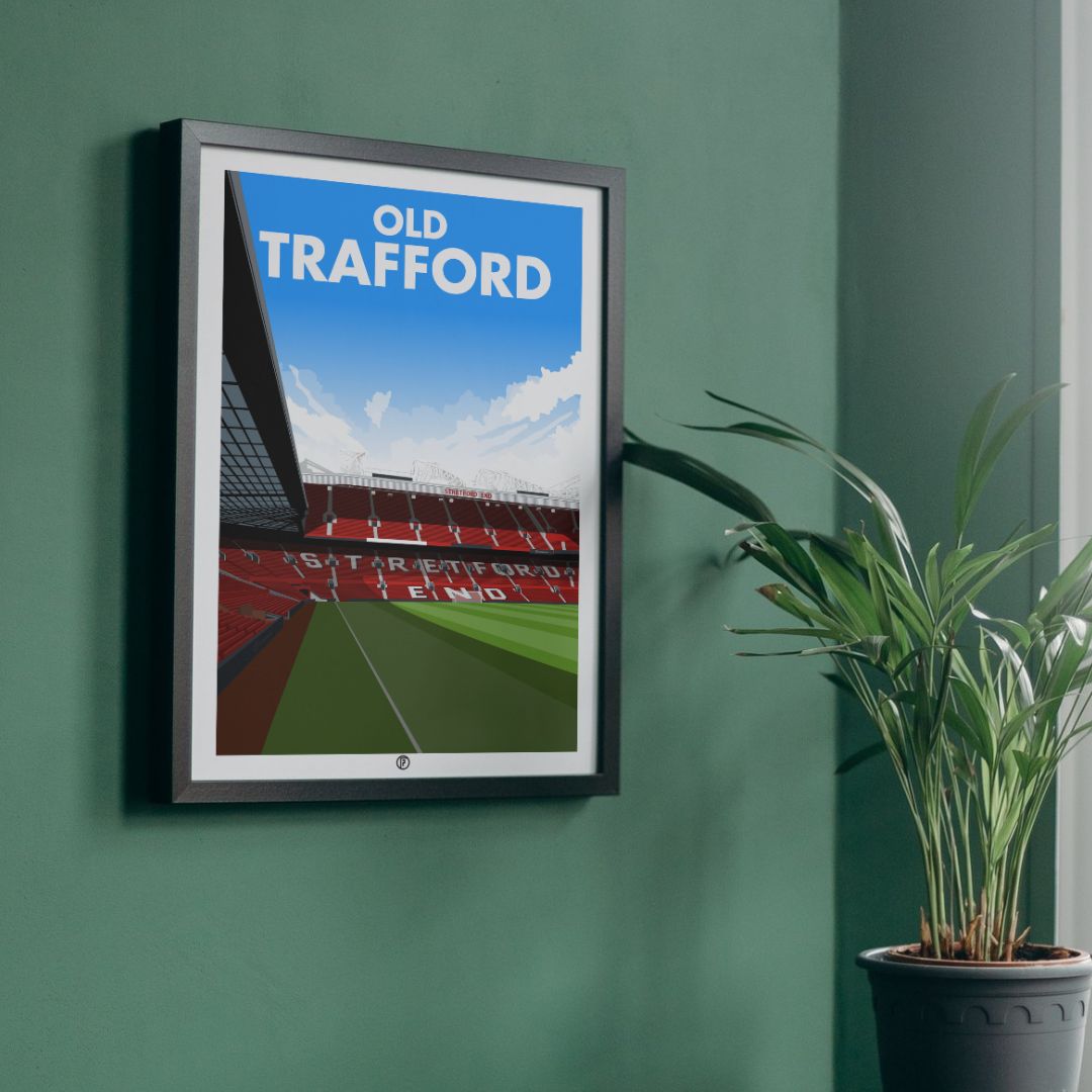 Old Trafford | Framed Illustrated Art Print - Football Posters - Framed Prints