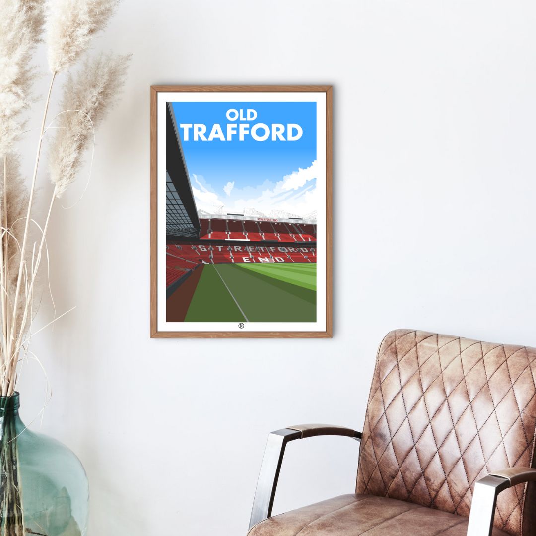 Old Trafford | Framed Illustrated Art Print - Football Posters - Framed Prints