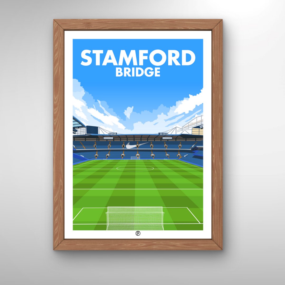 Stamford Bridge Framed Poster | Framed Illustrated Art Print - Football Posters - Framed Prints