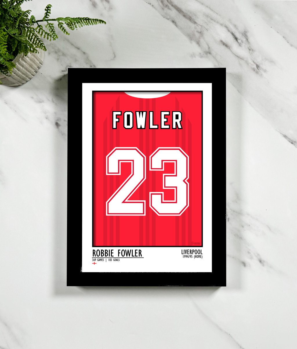 Robbie Fowler Liverpool 94/95 (Home) | Framed Legend Print - Football Posters - Framed Legend Prints