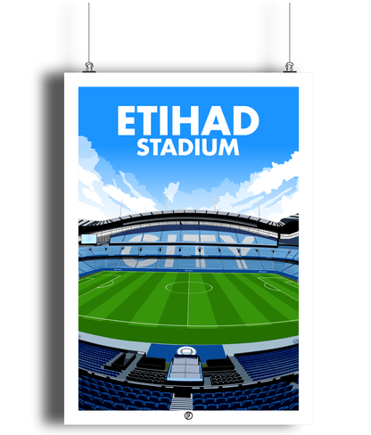 Etihad Stadium | Illustrated Art Print - Football Posters - Posters