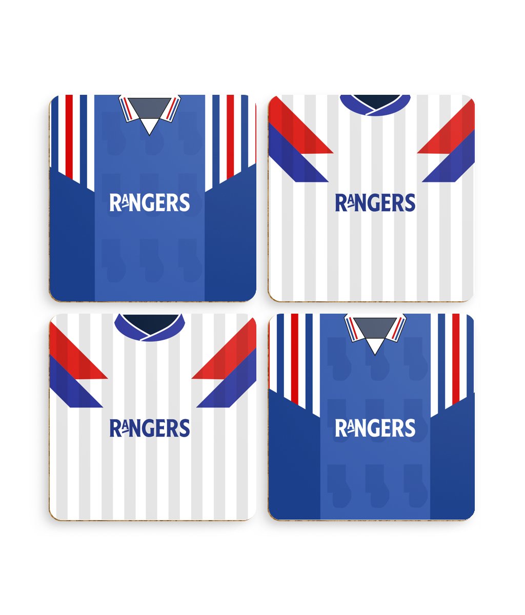 Rangers Retro Kit Collection | Coasters - Football Posters - Coasters