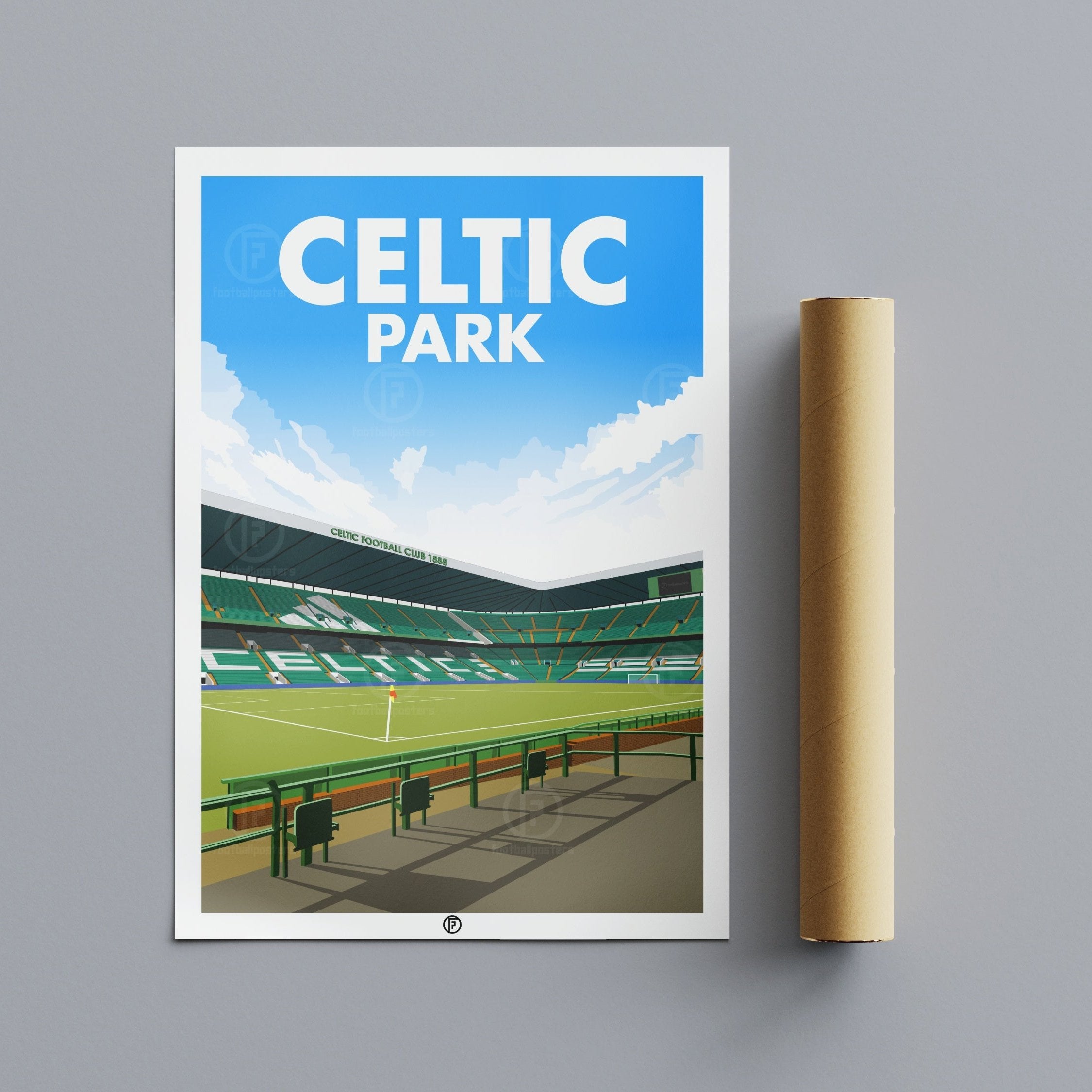 Celtic Park Poster | Illustrated Art Print - Football Posters