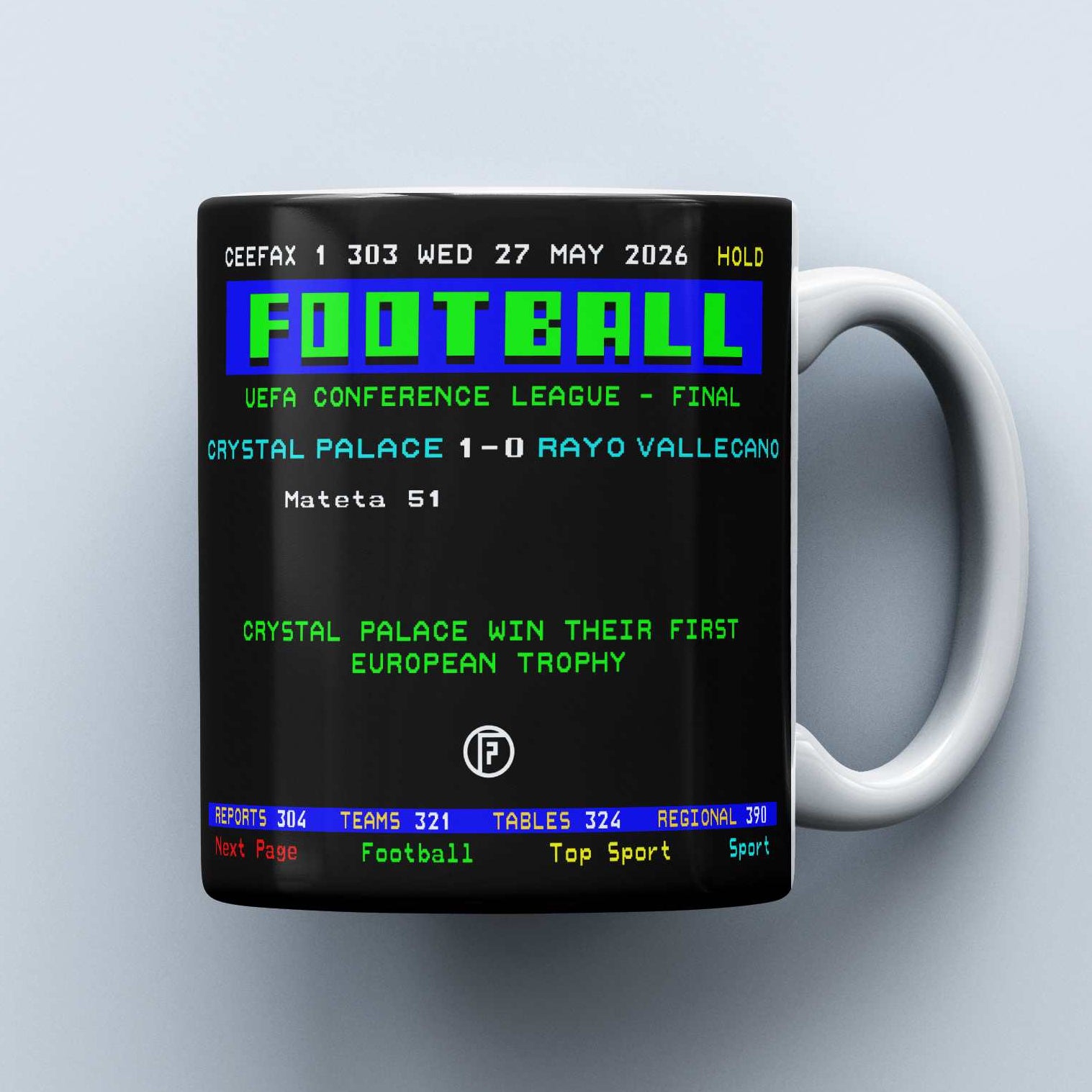 Crystal Palace 2026 Conference League Winners | Ceefax-Inspired Mug