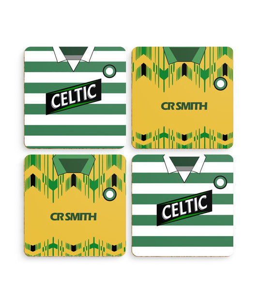 Celtic Retro Kit Collection | Coasters (Pack of 4) - Football Posters - Coasters