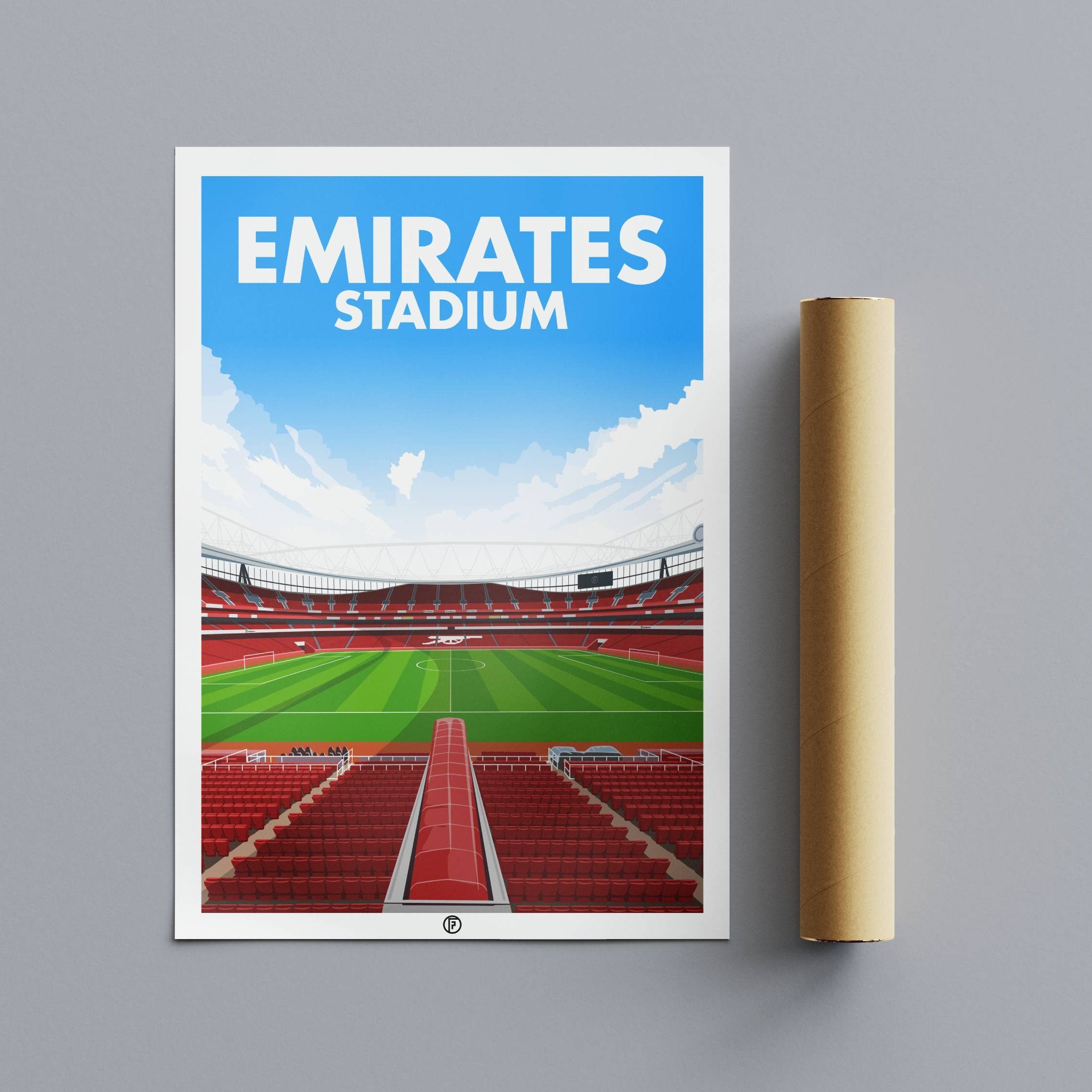Emirates Stadium | Illustrated Art Print - Football Posters - Posters