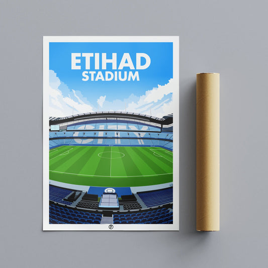 Etihad Stadium | Illustrated Art Print - Football Posters - Posters