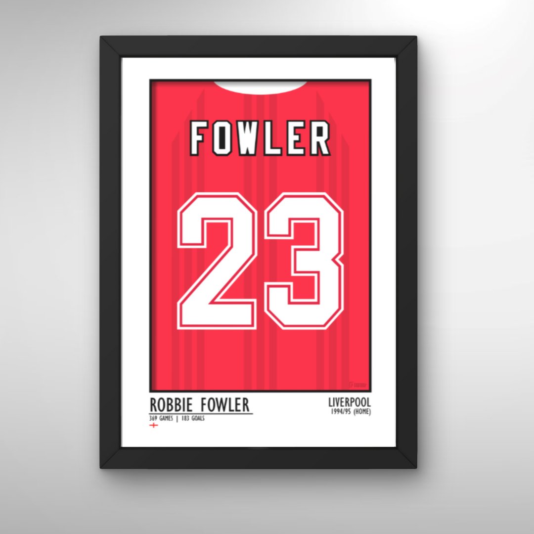 Robbie Fowler Liverpool 94/95 (Home) | Framed Legend Print - Football Posters - Framed Legend Prints