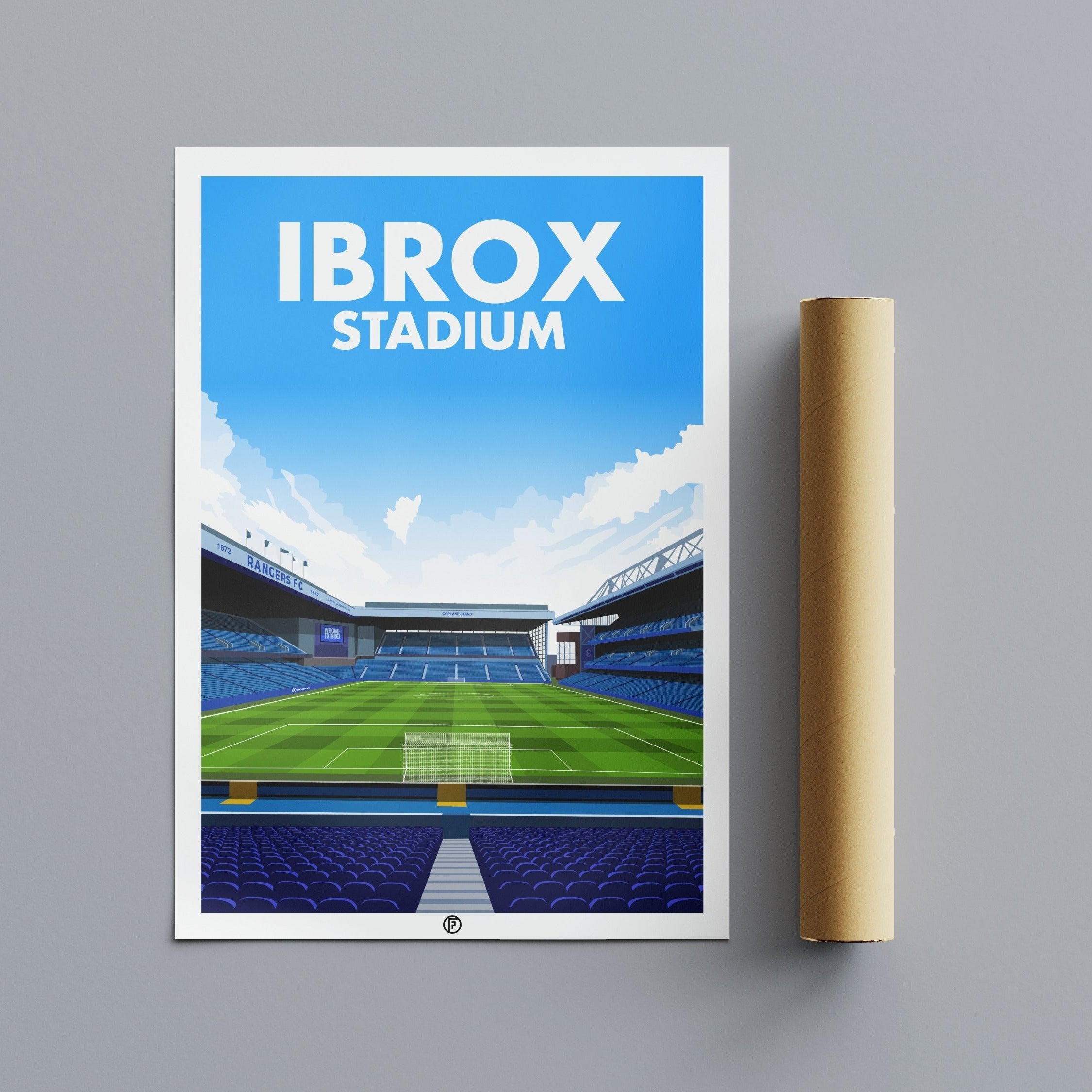Ibrox Stadium Poster | Illustrated Art Print - Football Posters - Posters