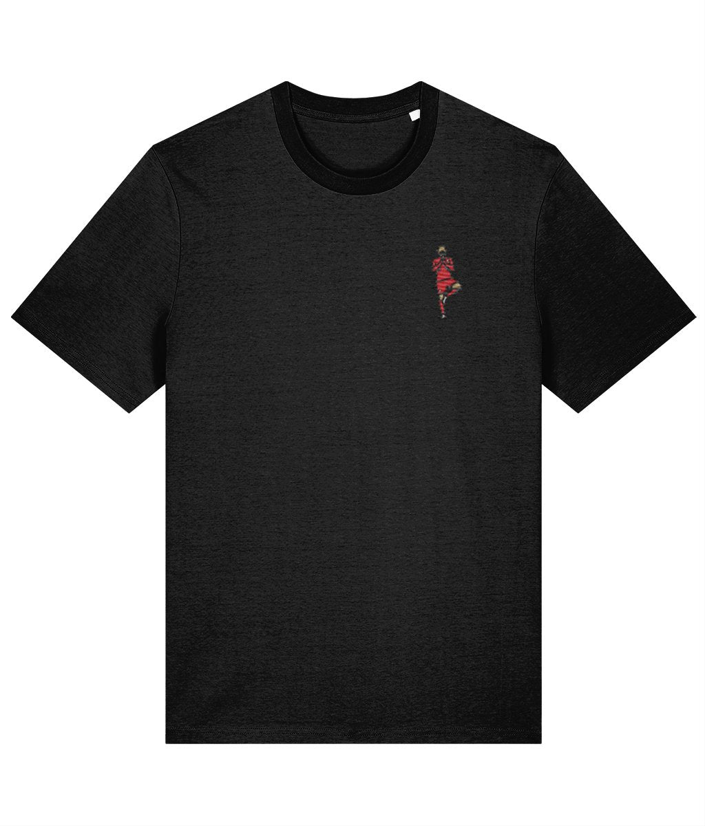 Mo Salah | 100% Organic Cotton Embroidered T-Shirt - Football Posters - Embroidered T-Shirt