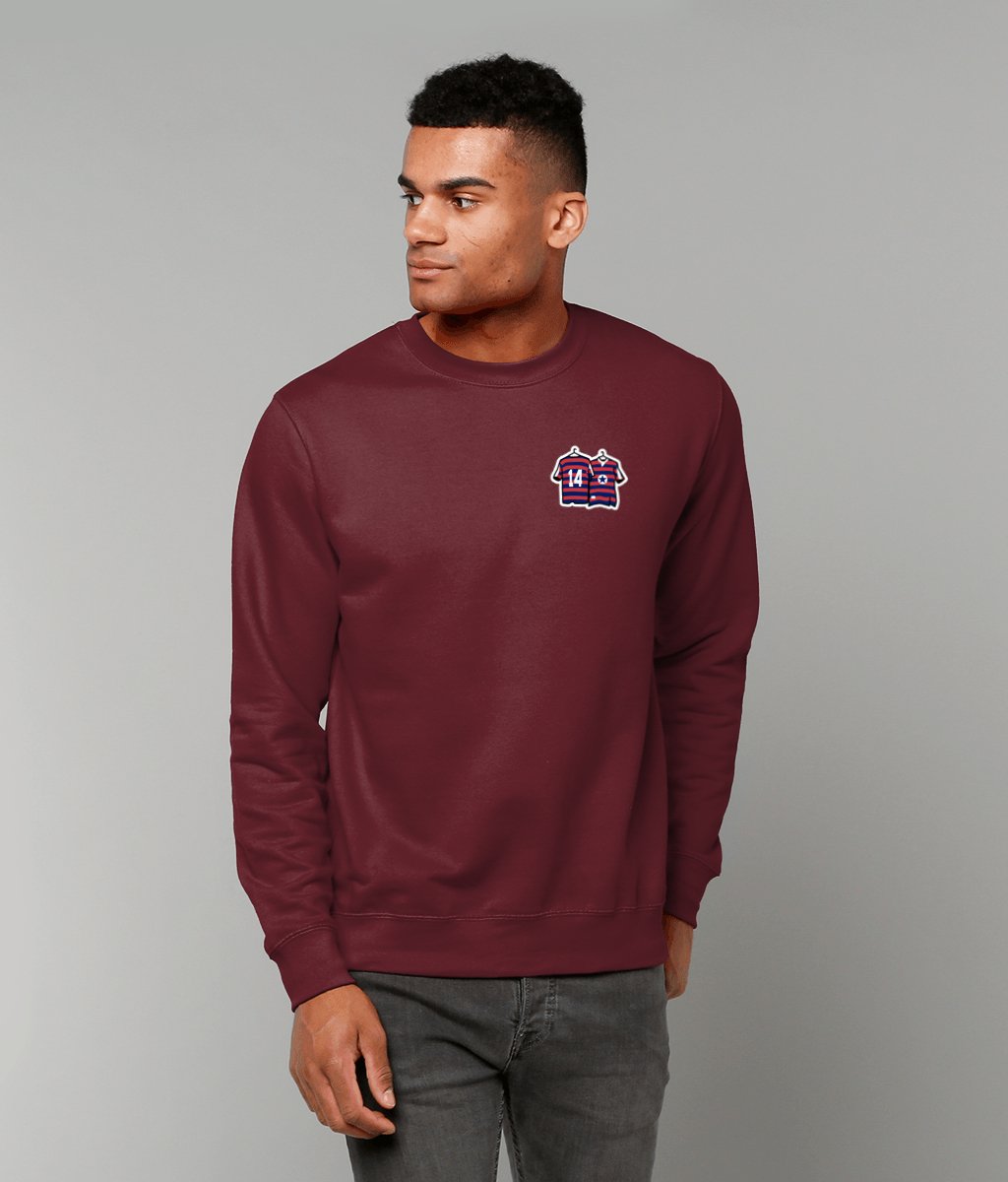 Retro NUFC Away Kit | Embroidered Sweatshirt - Football Posters - Embroidered Jumper
