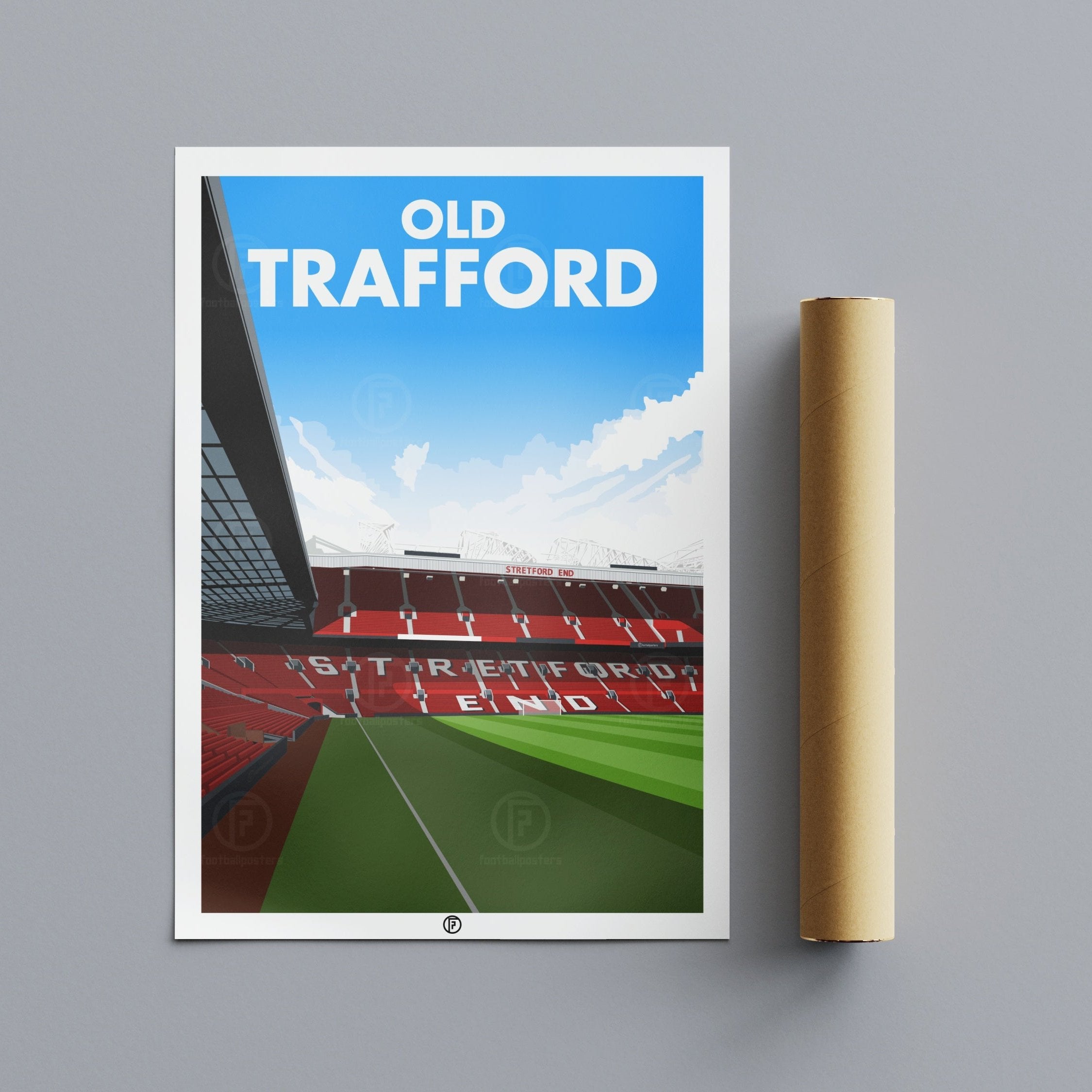 Old Trafford Poster | Illustrated Art Print - Football Posters