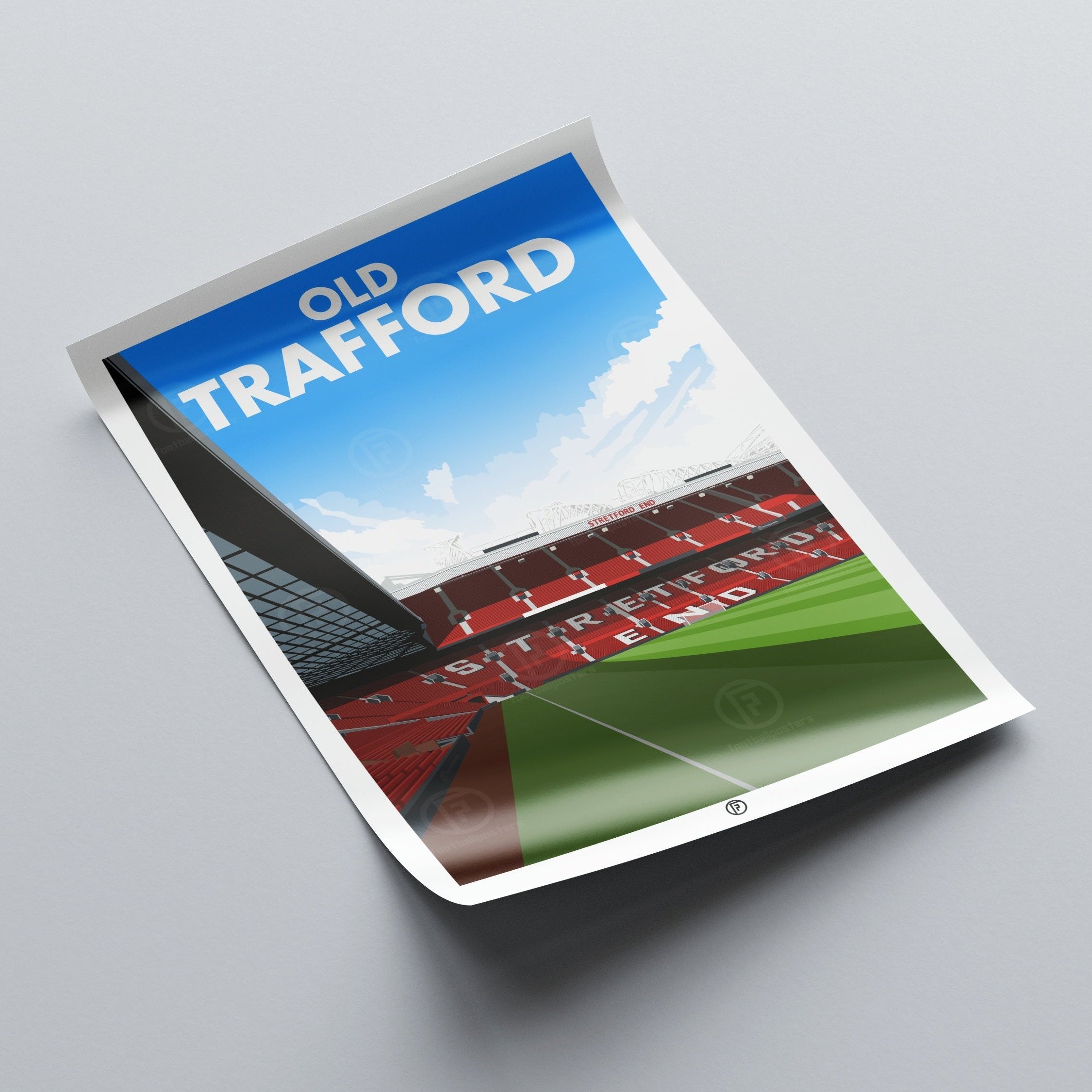 Old Trafford Poster | Illustrated Art Print - Football Posters