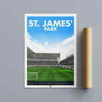 St. James' Park | Hand - Illustrated Print - Football Posters - Posters