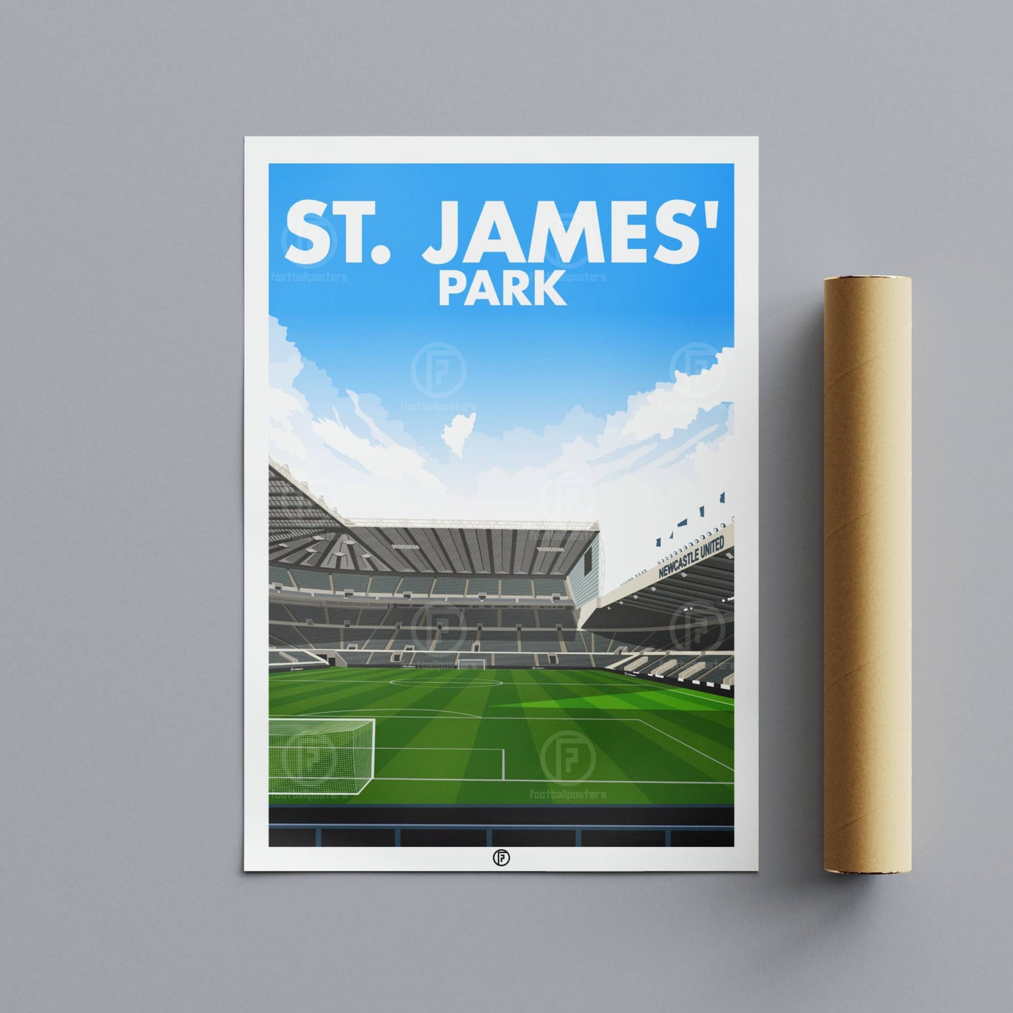 St. James' Park | Hand - Illustrated Print - Football Posters - Posters