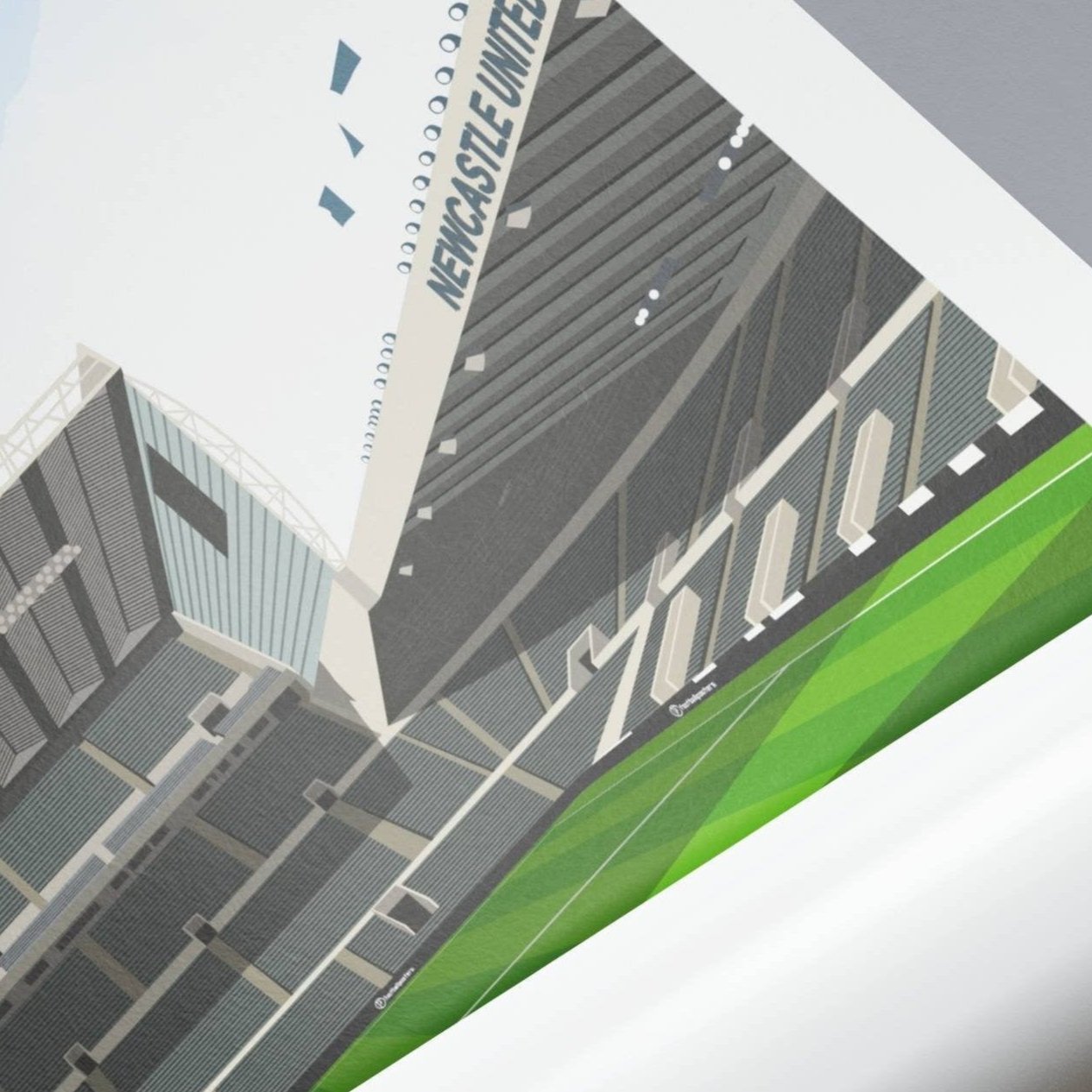 St. James' Park | Hand - Illustrated Print - Football Posters - Posters