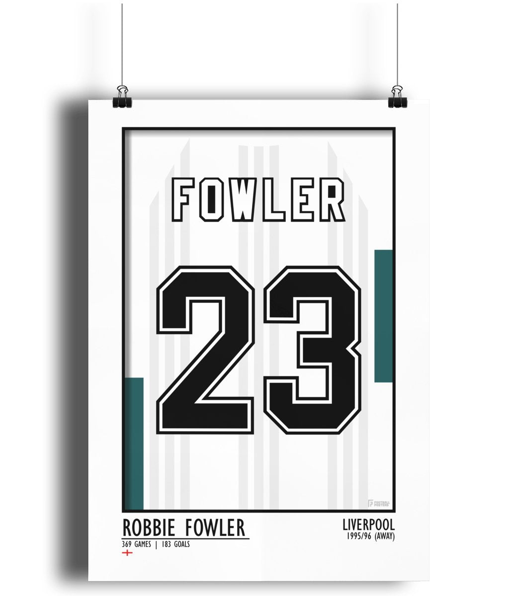 Fowler - Liverpool 95/96 (Away) | Legend Print Poster (A3 & A4) - Football Posters