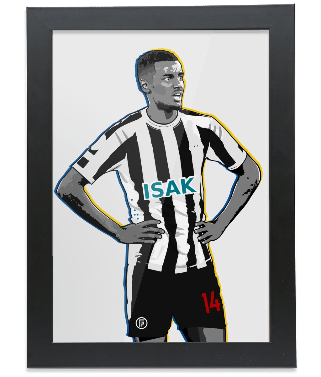 Isak Cold Celebration | Framed A4 NUFC Print - Football Posters