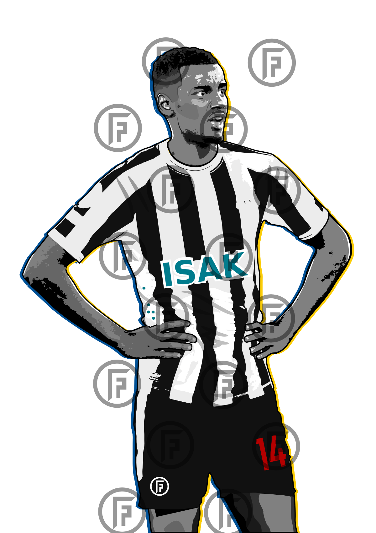 Isak Cold Celebration | NUFC T-Shirt - Football Posters