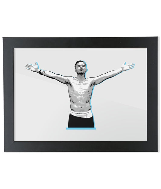 Jack Grealish Treble Celebration | Framed A4 Print - Football Posters